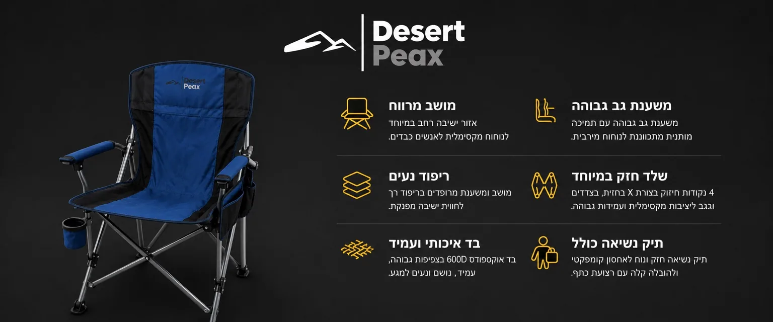 פירוט כיסא קמפינג קלאסיק