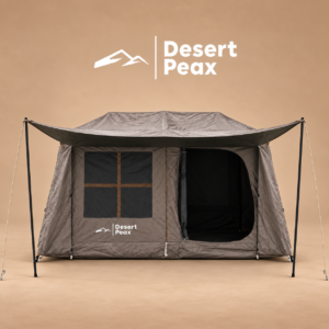 חבילת קמפינג DesertPeax: אוהל Everest 6, מזרן זוגי מתנפח ושני שקי שינה חרמון